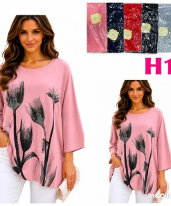 Bluzki Damskie,Size 2xl/3xl-4xl/5xl,paczka 12szt, mix kolor