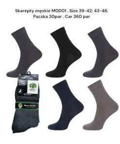 Skarpety MĘSKIE,Size 39-46,paczka 30szt, mix kolor