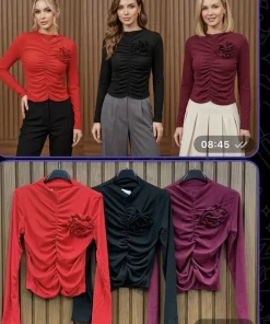 Bluzki Damskie WŁOSKA,Size uni,paczka 6szt, mix kolo