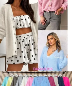 Swetry damskie WŁOSKA,Size uni ,paczka 6 szt mix kolor