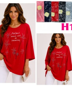 Bluzki Damskie,Size 2xl/3xl-4xl/5xl,paczka 12szt, mix kolor