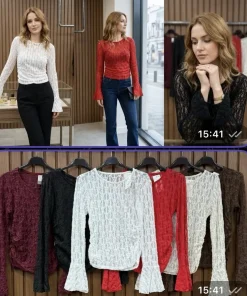 Bluzki Damskie WŁOSKA,Size uni,paczka 6szt, mix kolor