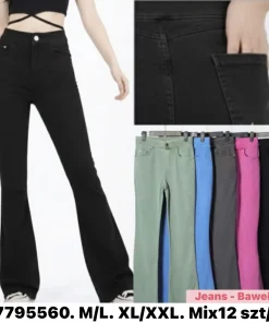 Jeansy Damskie,size m/l-xl/2xl,Paczka 12szt ,mix kolor