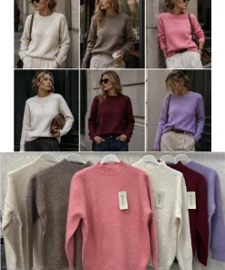Swetry Damskie,size uni,Paczka 12szt,mix kolor