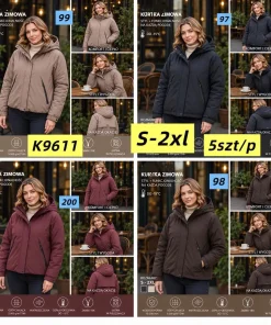 Kurtki damskie,size s-2xl,Paczka 5szt,1kolor