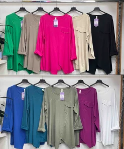 Bluzki Damskie WŁOSKA,Size uni,paczka 6szt, mix kolor