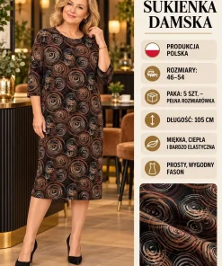 Sukienki damskie,size 46-54,Paczka 5szt,1 kolor