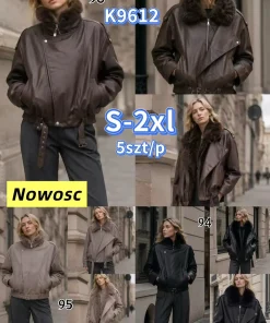 Kurtki skórzane Damskie,size s-2xl,paczka 5szt,1kolor