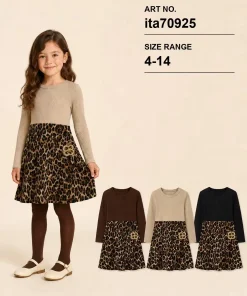 Sukienki DZIECIĘCA,size 4-14lat,Paczka 6szt,1kolor