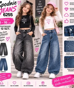 Spodnie JEANSY DZIECIĘCA,size 6-16lat,paczka 12szt,mix kolor