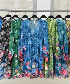 Sukienki Damskie WŁOSKA,Size uni,paczka 6szt, mix kolor