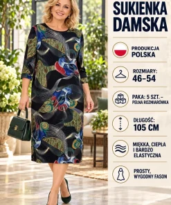 Sukienki damskie,size 46-54,Paczka 5szt,1 kolor