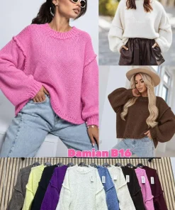 Swetry Damskie WŁOSKA,Size uni,paczka 6szt, mix kolor