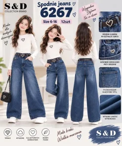 Spodnie JEANSY DZIECIĘCE, size 6-16lat,paczka 12szt,1 kolor