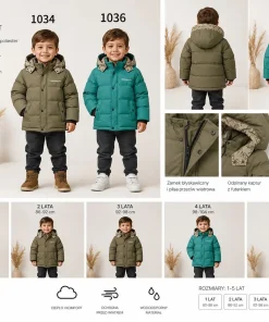 Kurtki DZIECIĘCA,size 1-5lat,Paczka 5szt ,1 kolor