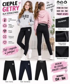 Legginsy DZIECIĘCE, size 134-164,paczka 12szt,mix kolor
