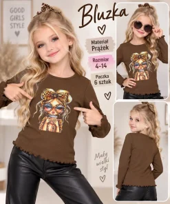 Bluzki DZIECIĘCE, size 4-14lat,paczka 6szt,1kolor
