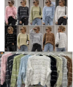 Swetry Damskie,size uni,Paczka 12szt ,mix kolor