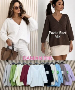 Swetry damskie,size uni,paczka 6szt,mix kolor