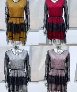 Sukienki Damskie WŁOSKA,Size uni,paczka 6szt, mix kolor
