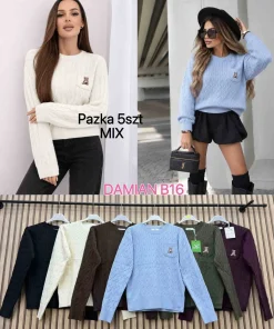 Swetry Damskie WŁOSKA,Size uni,paczka 6szt, mix kolor
