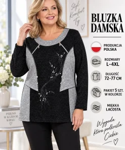 Bluzy damskie,size l-4xl,Paczka 5szt,1 kolor