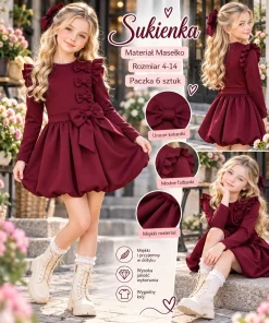 Sukienki DZIECIĘCE,size 4-14lat,Paczka 6szt,1kolor