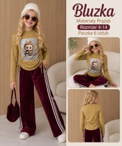 Bluzki DZIECIĘCA,size 4-14lat,Paczka 6szt ,1 kolor