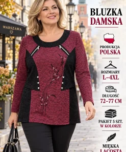 Bluzy damskie,size l-4xl,Paczka 5szt,1 kolor