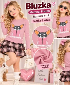 Bluzki DZIECIĘCE,size 4-14lat,Paczka 6szt,1kolor