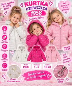 Kurtki DZIECIĘCA,size 1-6lat,paczka 15szt,mix kolor
