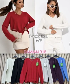 Swetry Damskie WŁOSKA,Size uni,paczka 6szt, mix kolor