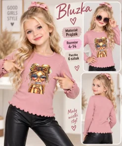 Bluzki DZIECIĘCE, size 4-14lat,paczka 6szt,1kolor
