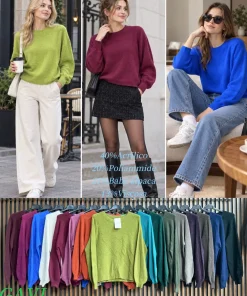 Swetry Damskie WŁOSKA,Size uni,paczka 6szt, mix kolor