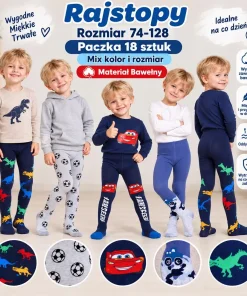 Rajstopy DZIECIĘCA,size 74-128,paczka 18szt,mix kolor