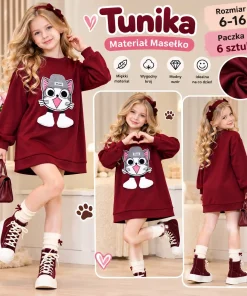 Tuniki DZIECIĘCE,size 4-14lat,Paczka 6szt,1kolor