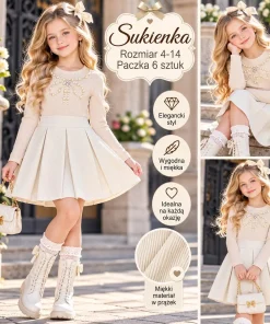 Sukienki DZIECIĘCA,size 4-14lat,paczka 6szt,1kolor