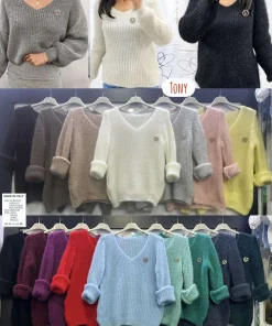 Swetry Damskie WŁOSKA,Size uni,paczka 6szt, mix kolor
