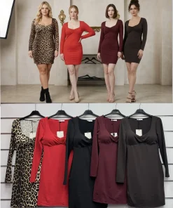 Sukienki Damskie WŁOSKA,Size uni,paczka 6szt, mix kolor