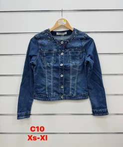 Kurtki Jeansowe Damskie,size xs-xl,Paczka 12szt,1kolor