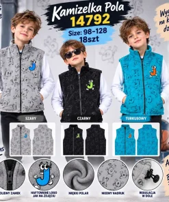 Kamizelki DZIECIĘCA,size 98-128,Paczka 18szt,mix kolor