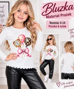 Bluzki DZIECIĘCE, size 4-14lat,paczka 6szt,1kolor