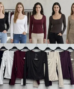 Bluzki Damskie WŁOSKA,Size uni,paczka 6szt, mix kolor