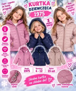 Kurtki DZIECIĘCA,size 4-12lat,paczka 15szt,mix kolor
