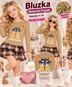 Bluzki DZIECIĘCE,size 4-14lat,Paczka 6szt,1kolor