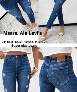 Jeansy Damskie,size xs-xl,Paczka 12szt ,1kolor