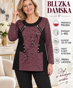 Bluzy damskie,size l-4xl,Paczka 5szt,1 kolor