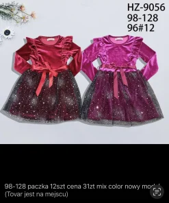 Sukienki DZIECIĘCE,size 98-128,Paczka 6szt,1kolor