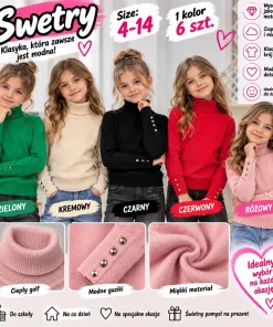 Swetry DZIECIĘCA,size 4-14lat,Paczka 6szt,1kolor