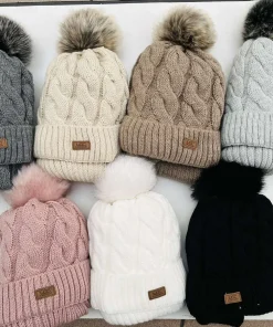 Komplet czapka i komin damskie,paczka 12szt,mix kolor